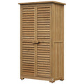 Wooden Garden Shed with Waterproof Roof, Outdoor Garden Tool Cabinet with 3 Shelves, 87x46.5x160cm - Borge' Group Limited