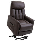 Reclinable Brown Armchair with Lift Assist, Footrest and remote control - Borgè