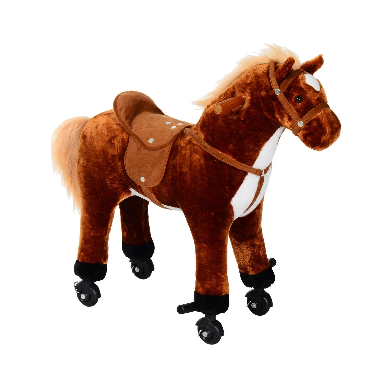 Brown Horse with Wheels and Sounds