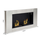 Bioethanol fireplace fireplace with 2 burners capacity of 3L 4400W 110 x 54 x 14.5cm - Borgè