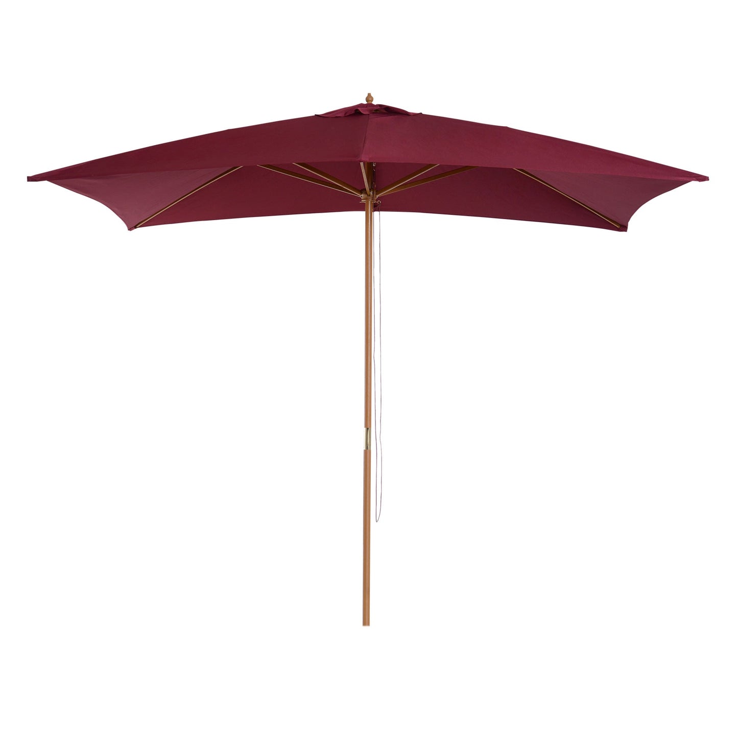 Outsunny wooden umbrella, 2x3m, burgundy - Borgè