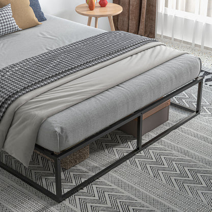 Homcom structure bed with compensated slats and lower container, 190x160x35cm, black and wooden color - Borgè