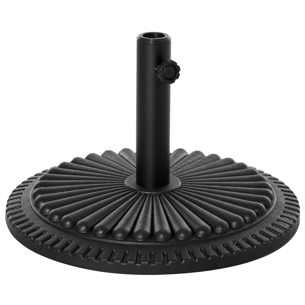 14kg HDPE Round Umbrella Base for Ф35-38-48mm Poles, Ø49x32A cm, Black - Borge' Group Limited
