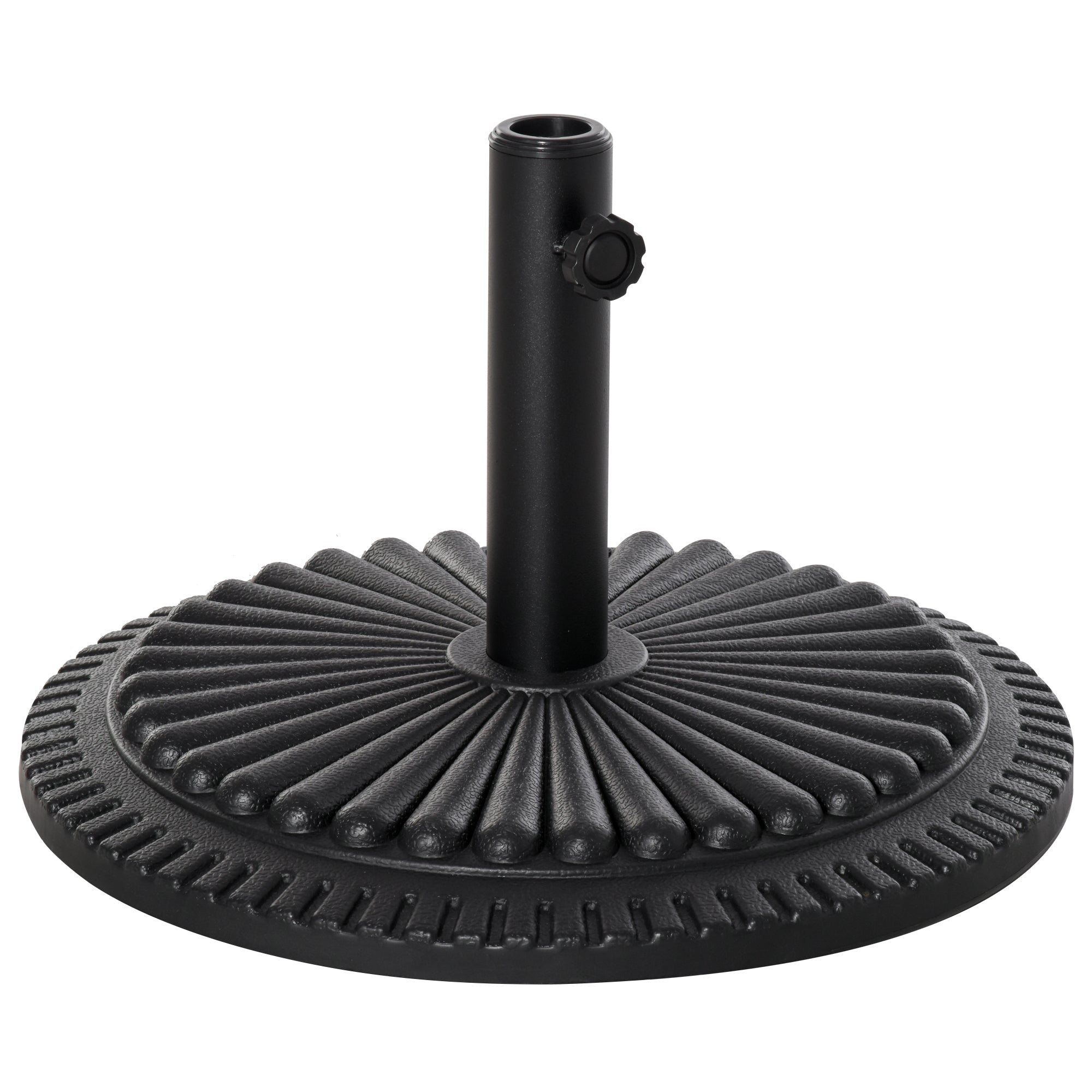 14kg HDPE Round Umbrella Base for Ф35-38-48mm Poles, Ø49x32A cm, Black - Borge' Group Limited