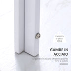 Modern Rectangular Table Metal structure and tempered glass top - white - Borgè