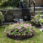 HDPE Raised Garden Bed, Round Outdoor Planter, Φ123x21cm, Brown - Borge' Group Limited