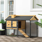 PAWHUT Outdoor bun with 2 levels in fir and steel wood with removable tray, 120x55.5x80 cm - Borgè
