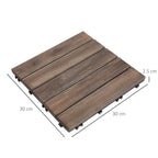 Outdoor Wooden Floor Tiles, 27-Piece Interlocking Set, 30x30x2.5 cm - Borge' Group Limited