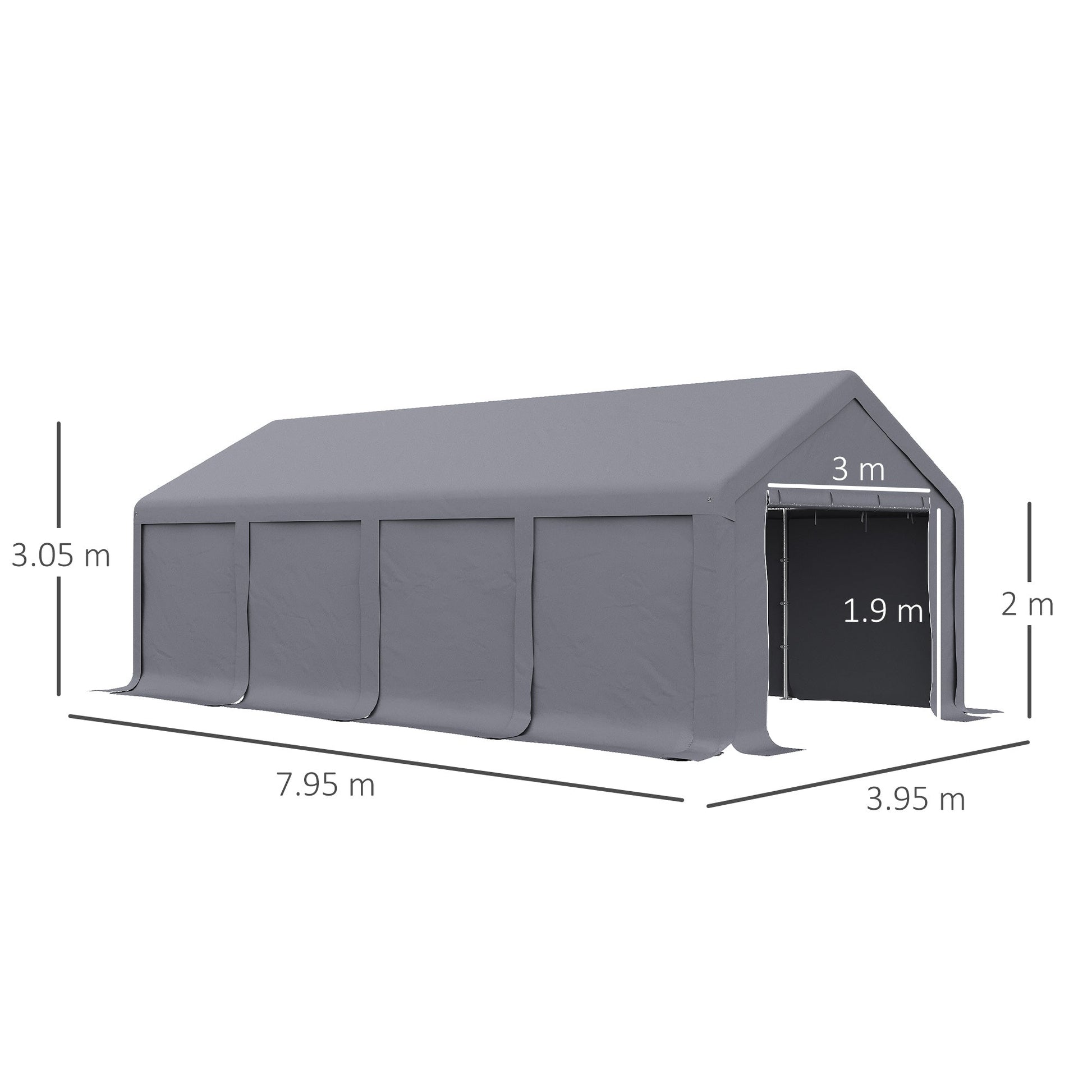 Grey Garden Tent 7.95x3.95m - Borgè