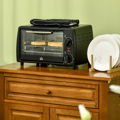Electricoven 10L with adjustable temperature and timer, 750W, 36.5x26x22 cm, black - Borgè