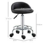 Beauty Stool with Wheels, Adjustable Height, and Comfortable Coating | 38x38x57-72cm - Borgè