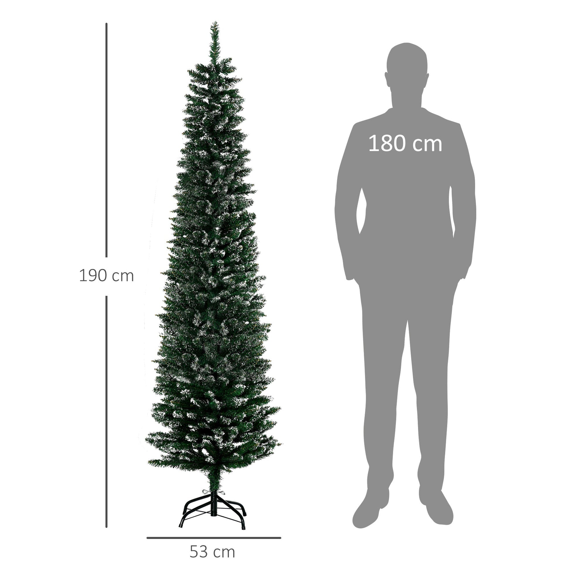 Narrow Snow Covered Christmas Tree | 195CM - Borgè