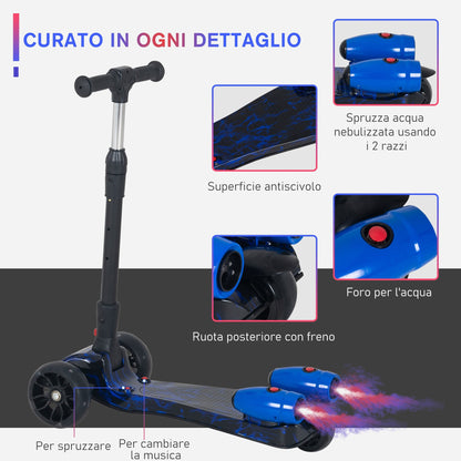 Folding and adjustable scooter for small children 3-8 years, blue - Borgè