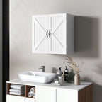 Kleankin Wooden Bathroom Wooden Bathroom Wooden Bathroom With Adjustable Bank, 60x30x60cm, White - Borgè