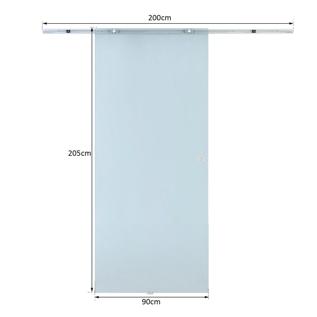 Sliding Door Smudged Glass Effect with Aluminum Track , 90x205cm | - Borgè