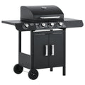 Black Gas Barbecue with 11.6kw Burners, Stove and Shelves - Borge' Group Limited
