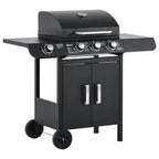 Black Gas Barbecue with 11.6kw Burners, Stove and Shelves - Borge' Group Limited