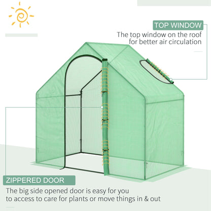 Outsunny Garden greenhouse with hinge door and air intake, 4 ropes and stakes included, 180x100x168 cm, green - Borgè