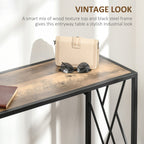 Table Industrial Steel and Wood Industrial Style, 120x35x75cm, Marrone - Borgè