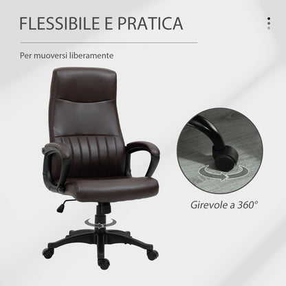 Office chair winner, adjustable height and wheels, 61.5x66x113-123cm, brown - Borgè