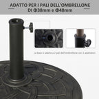 19kg Resin Umbrella Base with Decorations and Coupler, Rustproof, Φ54.5cm, Bronze - Borge' Group Limited