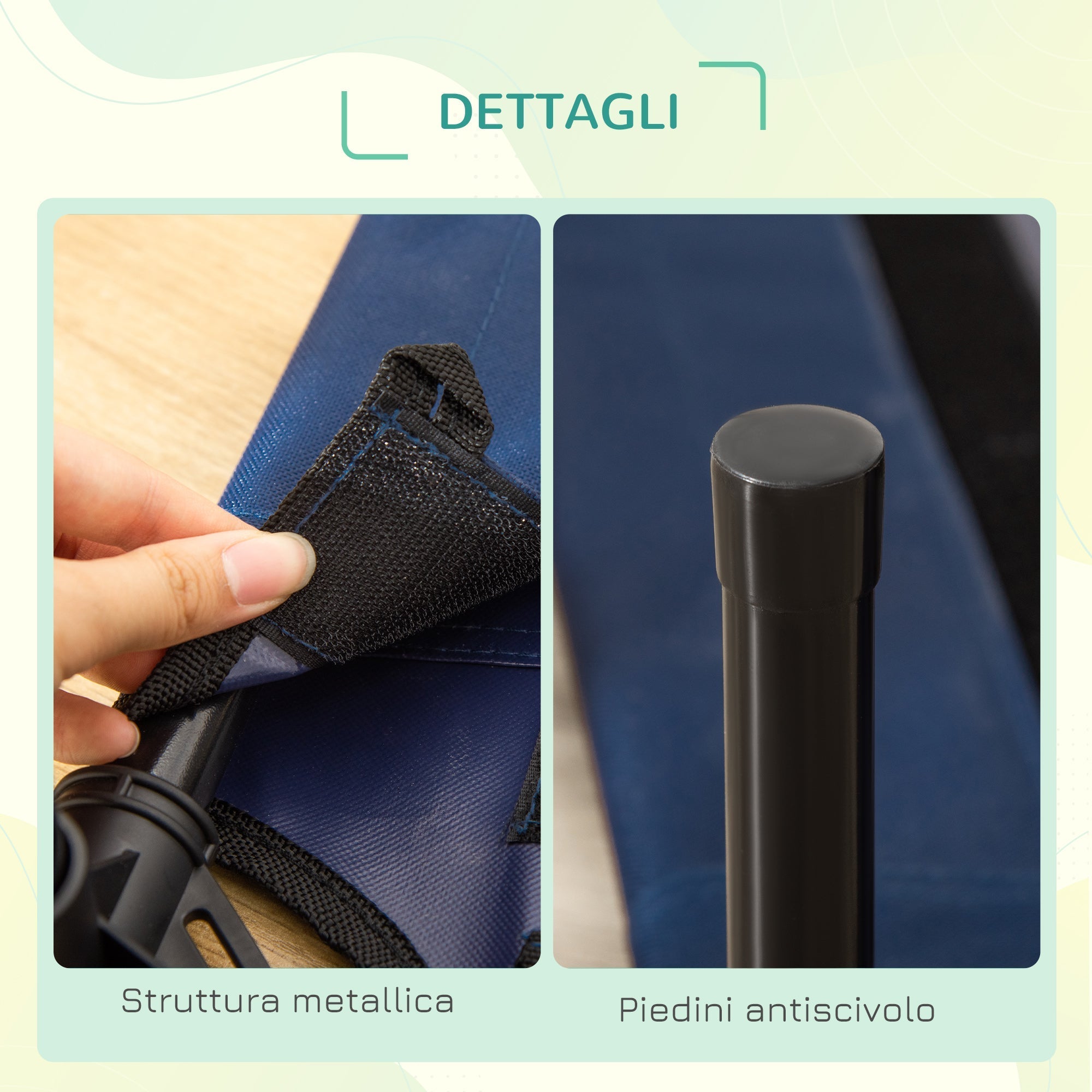 Raised Dog Bed, Waterproof Travel Kennel for Pets up to 20kg, 76x61x18cm, Blue - Borge' Group Limited