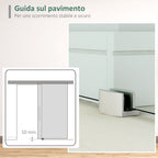 Sliding Worms satin glass with silent track, 77.5x205cm - Borgè