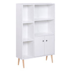 Homcom Cabinet Library with White Pine Wooden Feet 80x23.5x123cm - Borgè