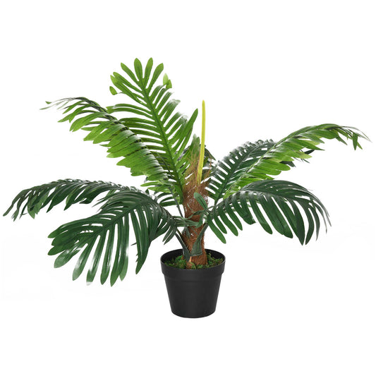 Outsunny decorative plastic palm, tropical plant with vase - Borgè