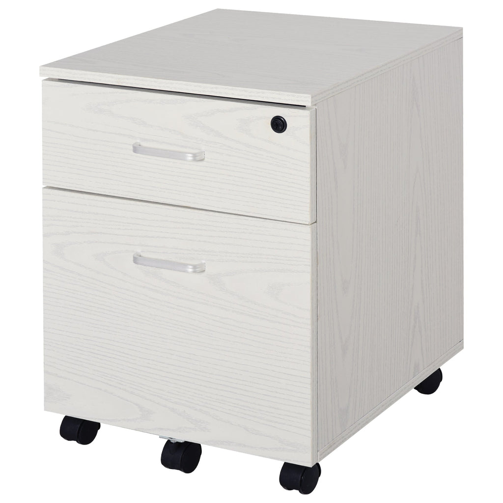 White wooden door -to -wooden docking with 2 drawers 40 x 44 x 54.6cm - Borgè