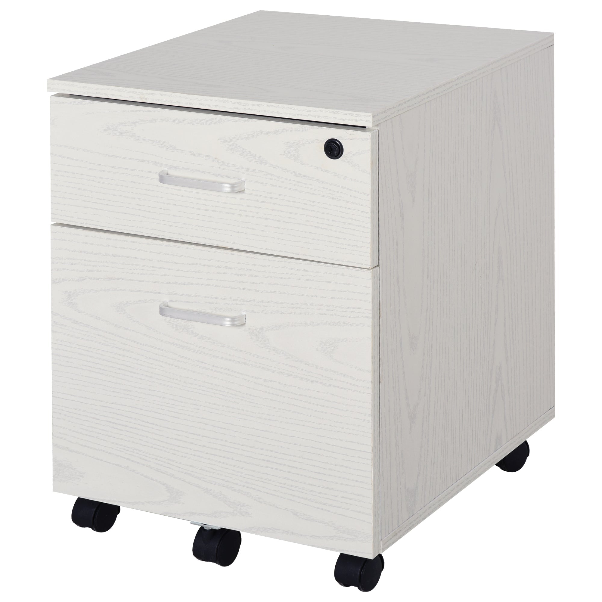 White wooden door -to -wooden docking with 2 drawers 40 x 44 x 54.6cm - Borgè