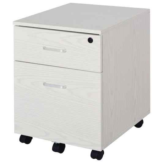 White wooden door -to -wooden docking with 2 drawers 40 x 44 x 54.6cm