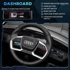 AUDI - Children's Electric Machine with Remote Control, 12V, Speed 3-8km/h, Lights and Music, Age 3-5 Years, Black - Borgè