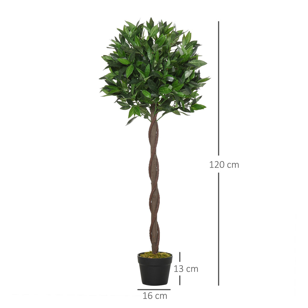 Outsunny set 2 fake laurel plants in 120cm high pot for interiors and outsiders - Borgè