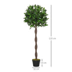 Outsunny set 2 fake laurel plants in 120cm high pot for interiors and outsiders - Borgè