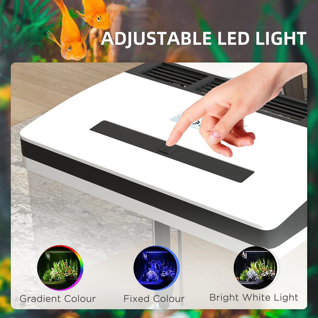 13L Aquarium Pawhut from LED lighting with ventilation holes, in HD and ABS glass, 29L x 20p x 30.5a cm - Borgè