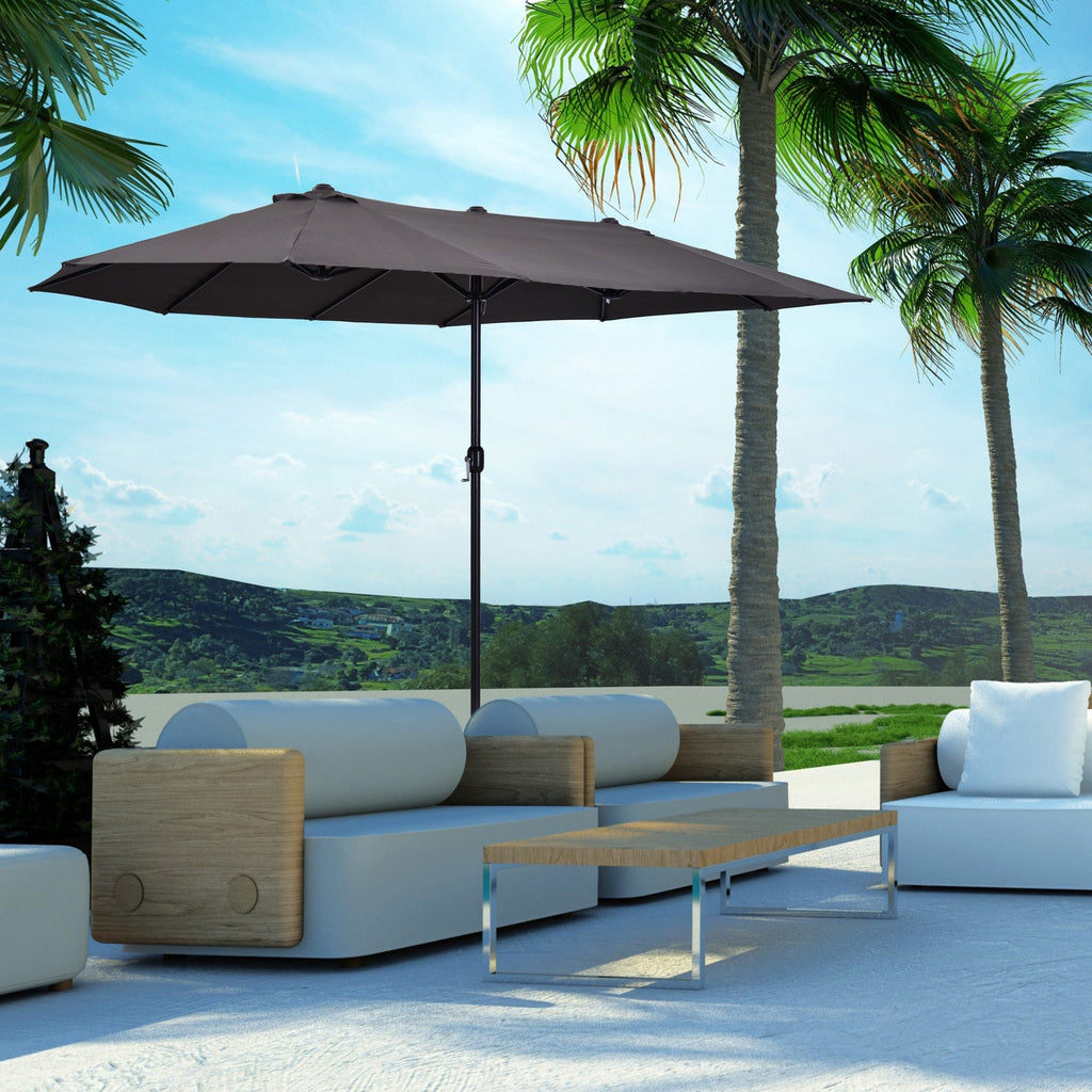 Grey Double Garden Umbrella | 4.6 x 2.4m - Borge' Group Limited