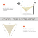 Triangle Sail Shade Lightweight Water Resistant Fabric Blocks 90% UV Rays HDPE (High Density Polyethylene) Cream 5x5x5m - Borge' Group Limited