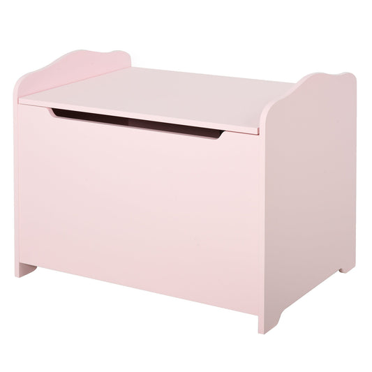 Store Bench Pink wooden bench with storage space for childrens room