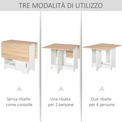 Table Ribalt console with shelf, folding living room table - Borgè