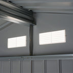 Outsunny garden house with double sliding doors, in steel and pp, 277x195x192cm, silver - Borgè