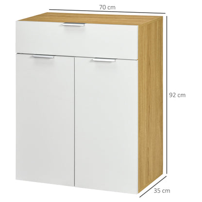 Homcom Mobile for living room with locker and drawer, adjustable shelves on 3 levels 70x35x92cm, white - Borgè