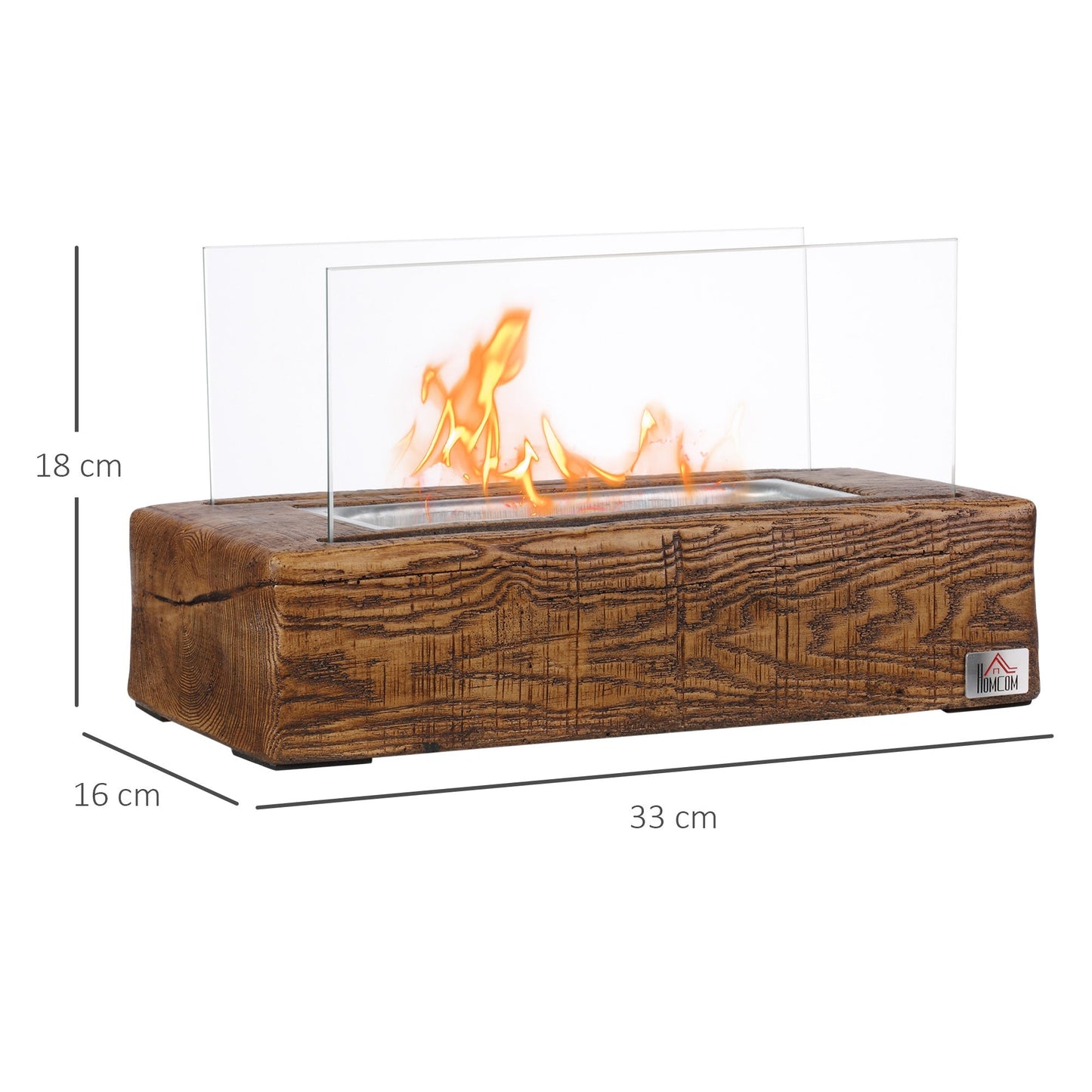 Bioethanol fireplace fireplace with 0.15l tank and autonomy 45 minutes, 33x16x18cm - Borgè