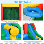 Inflatable Game for Children 3-8 Years with Slide, Trampoline, Pool, max 4 Children, 330x245x215cm - Borge' Group Limited