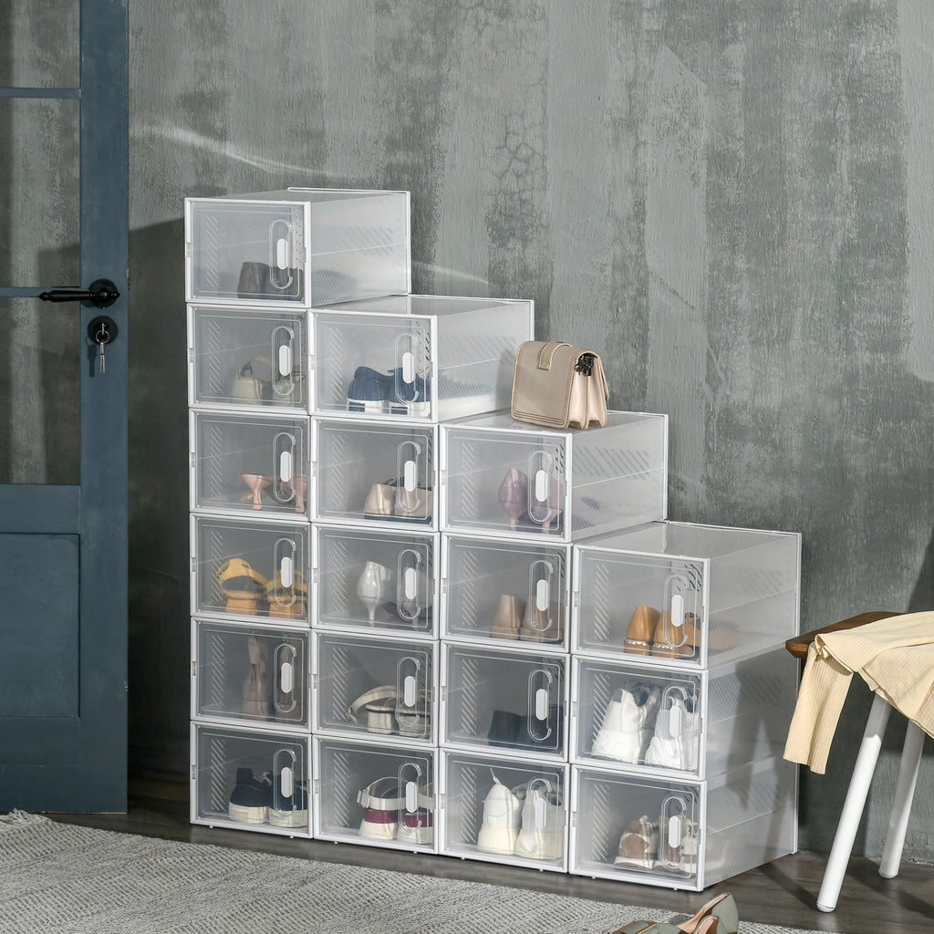 Rectangular Plastic Rectangular Mobile PP, 18 Box 25x35x19 cm for Max 43 EU shoes, clothes and books - Borgè