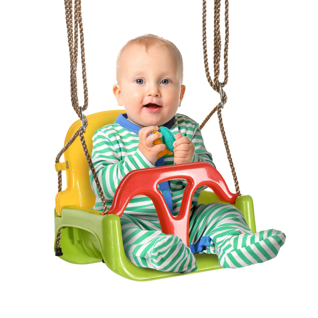 Outsunny swing for children 9-36 months in pp and pe with adjustable rope and belt, 42x33x120-180 cm - Borgè