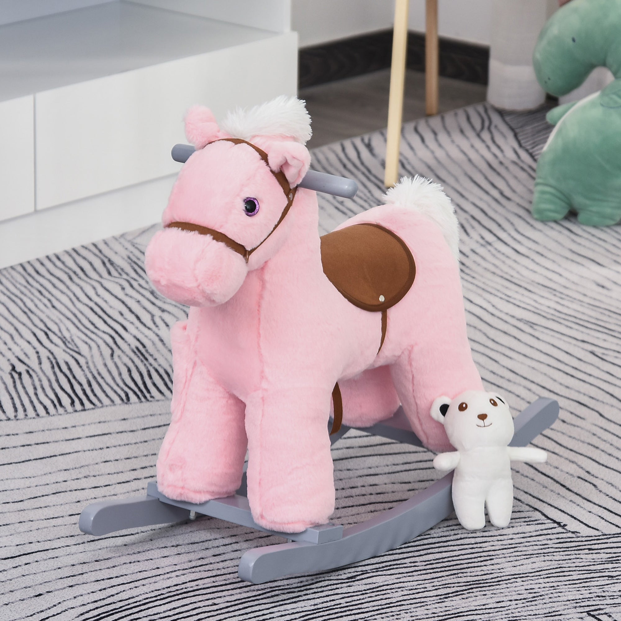 Plush Pink Rocking Horse | 18-36 Months - Borgè