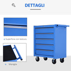 Homcom workshop trolley with 5 workpieces labor doors 67.5x33x77cm - Borgè