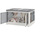 Homcom plastic container with stackable and folding lid from 69l, 5 openings and wheels, white - Borgè