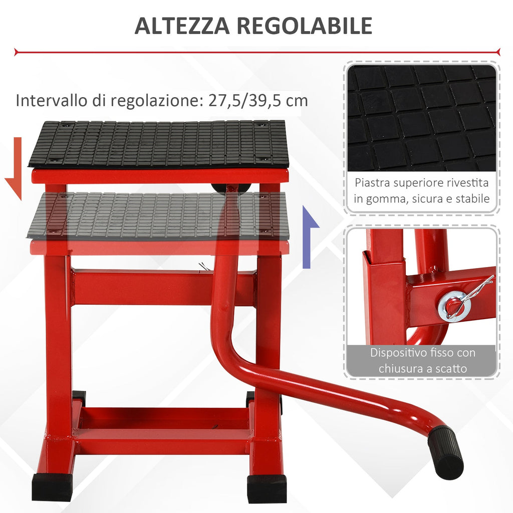 Durhor rabbit lifting in Max 150kg steel lifting with rubber surface and crank, 48x34x43 cm, red - Borgè